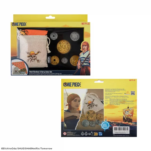 Dárkový set One Piece - Nami's Bandana & Berry Coins (šátek a mince)