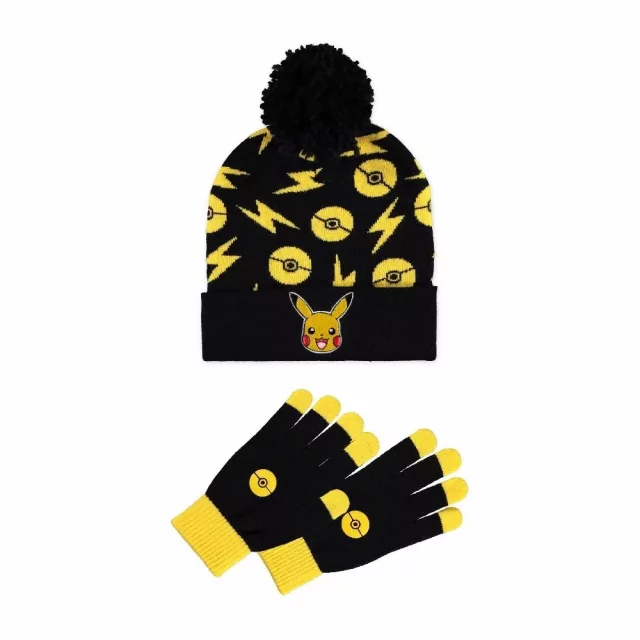 Dárkový set Pokémon - Pikachu (čepice a rukavice)