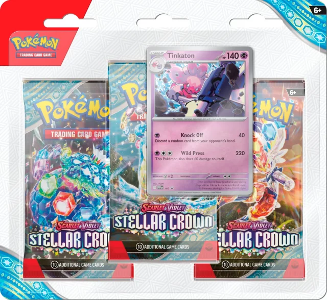 Karetní hra Pokémon TCG: Scarlet & Violet - Stellar Crown 3-Pack Blister booster (Tinkaton)