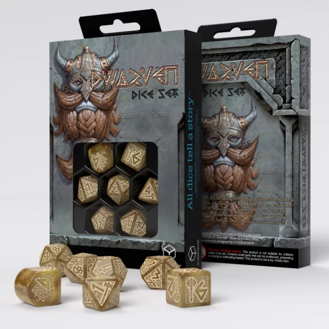 Dragons green & gold Dice Set (7)