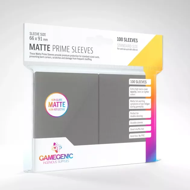 Ochranné obaly na karty Gamegenic - Prime Sleeves Matte Dark Gray (100 ks)