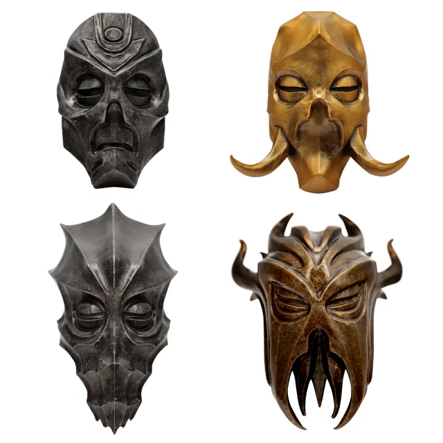 Sada sběratelských replik The Elder Scrolls V: Skyrim - Dragon Priest Masks (4 ks)