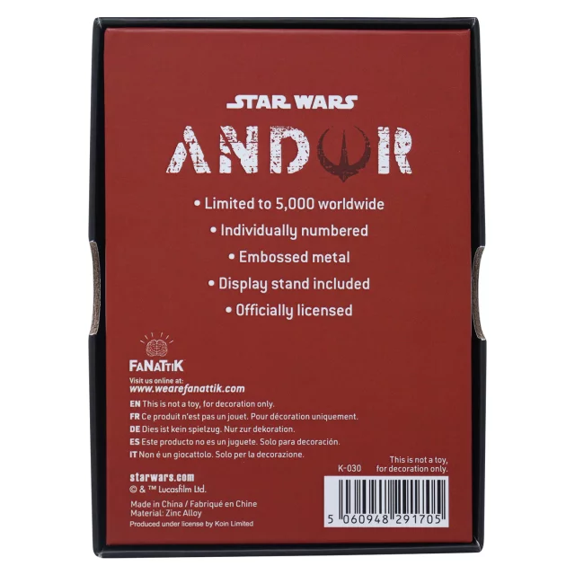 Sběratelská plaketka Star Wars - Andor Ingot