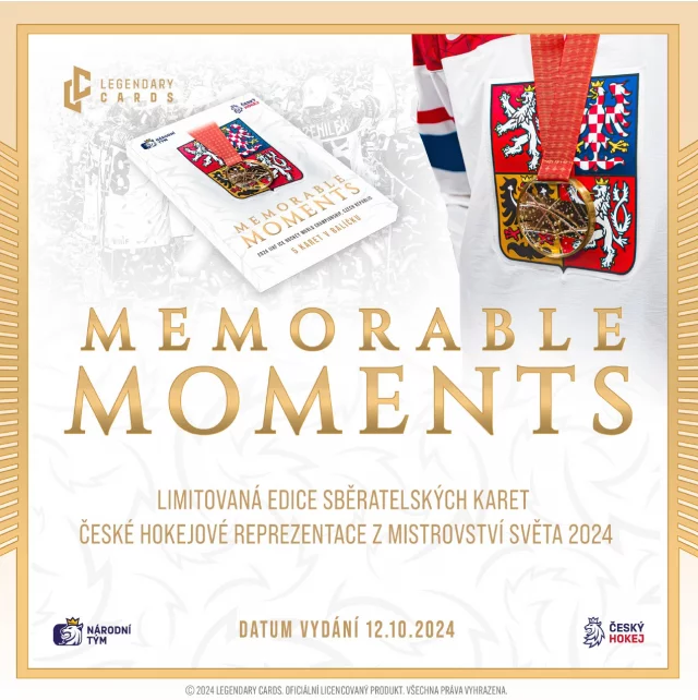 Sběratelské hokejové karty Memorable Moments - Retail Box (12 balíčků)