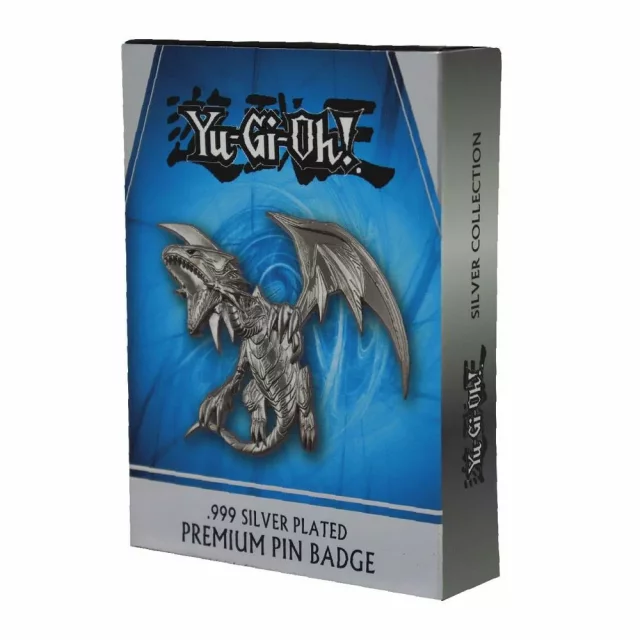 Sběratelský odznak Yu-Gi-Oh! - Blue Eyes White Dragon XL (postříbřený)