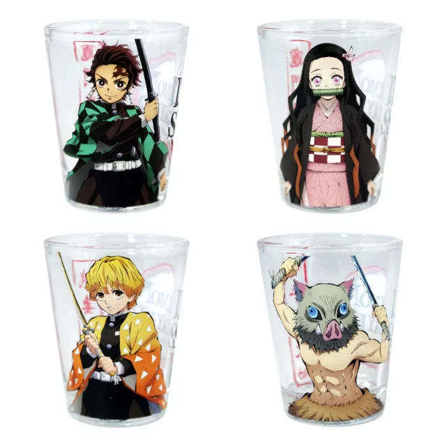 Skleničky Demon Slayer - Group (set 4 ks panáků)