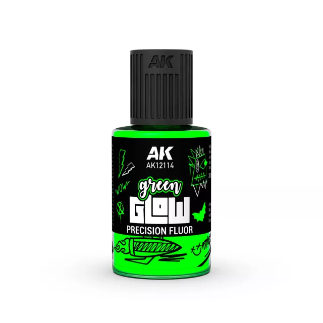 Krycí barva AK - Green Glow Precision Fluor (zelená) - AK-Interactive