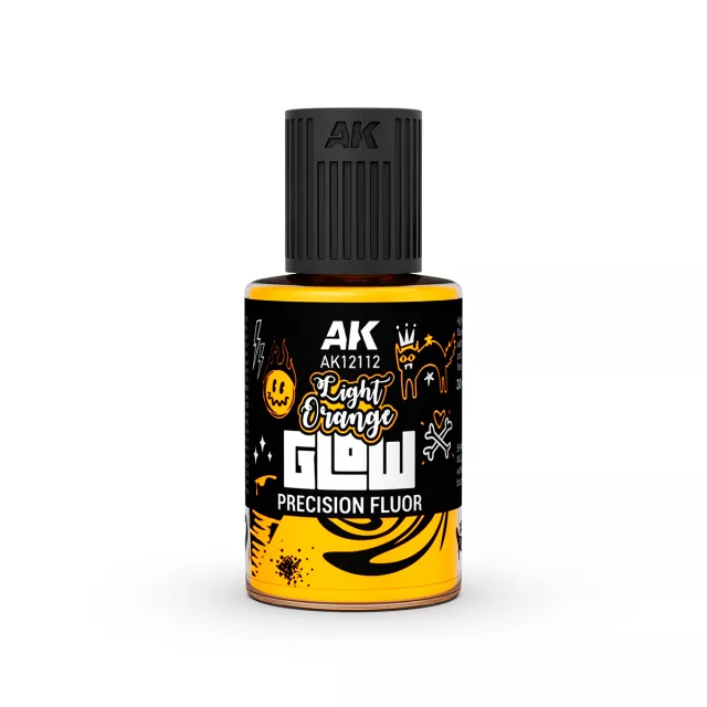 Krycí barva AK - Light Orange Glow Precision Fluor (světle oranžová) - AK-Interactive