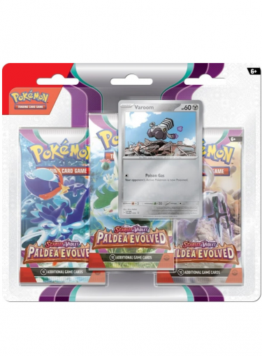 Karetní hra Pokémon TCG: Scarlet & Violet - Paldea Evolved 3-Pack Blister booster (Varoom)