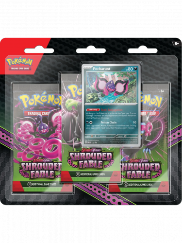 Karetní hra Pokémon TCG: Scarlet & Violet - Shrouded Fable 3-Pack Blister booster (Pecharunt)