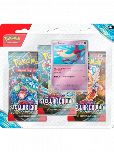 Karetní hra Pokémon TCG: Scarlet & Violet - Stellar Crown 3-Pack Blister booster (Latias)