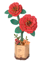 Stavebnice - Red Camellia (dřevěná)