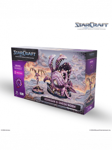 Desková hra StarCraft - Tabletop Miniature Game - Kerrigan & Omega Worm - Hero Expansion Set (2 figurky)