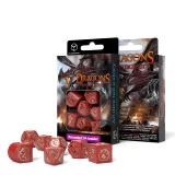 Kostky Dragons - červeno-zlaté