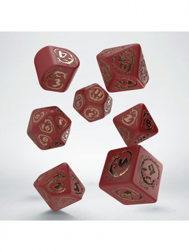 Kostky Dragons - červeno-zlaté
