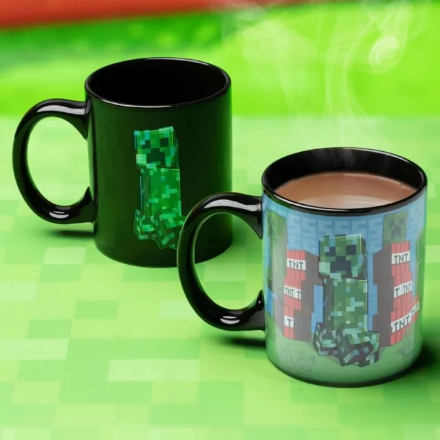 Hrnek Minecraft - Creeper (měnící se)