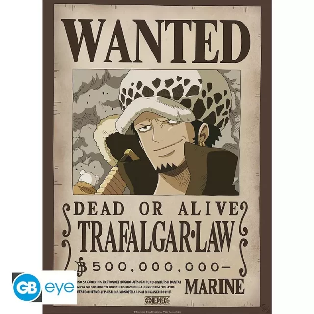 Plakát One Piece - Wanted Trafalgar Law