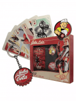 Dárkový set Fallout - Nuka Cola (hrací karty, klíčenka, odznak)