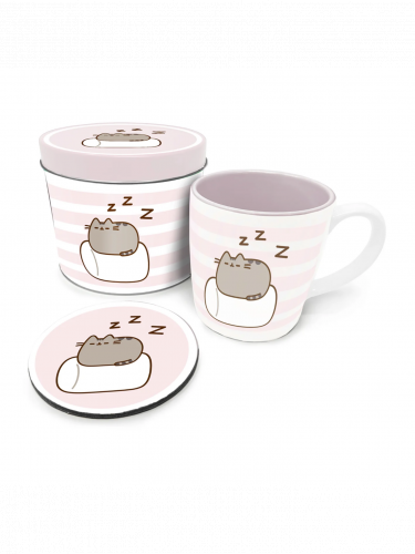 Dárkový set Pusheen - Pusheen plechovka (hrnek, podtácek)