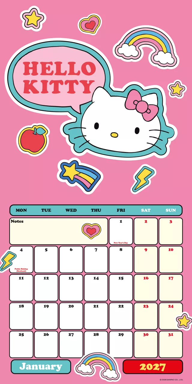 Kalendář Hello Kitty & Friends 2027