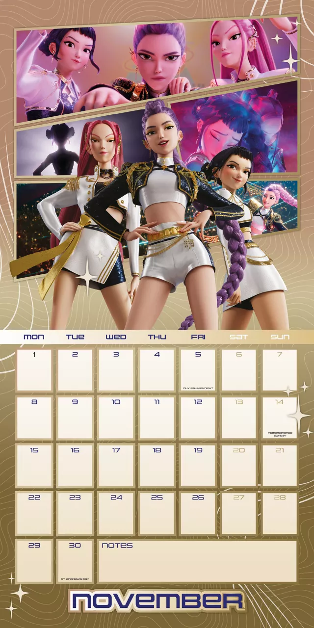 Kalendář KPop Demon Hunters 2027 (16 měsíců)