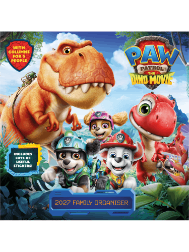 Kalendář Paw Patrol: Dino Movie - Family Organiser 2027 (+ samolepky)