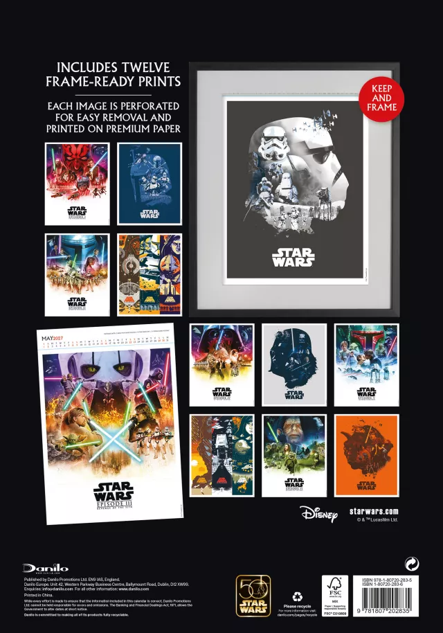 Kalendář Star Wars Classic Deluxe 2027 (A3)