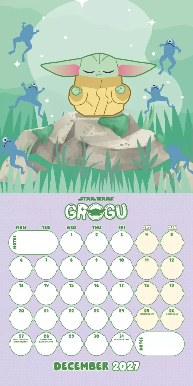 Kalendář Star Wars: Grogu 2027 - The Mandalorian