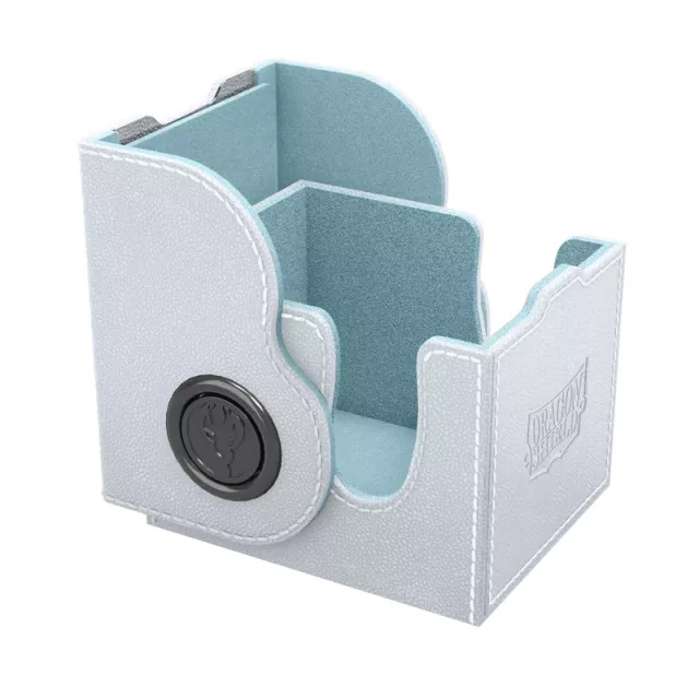 Krabička na karty Dragon Shield - Lock System Dragon Box 100+ - White & Aqua - Krabičky na karty