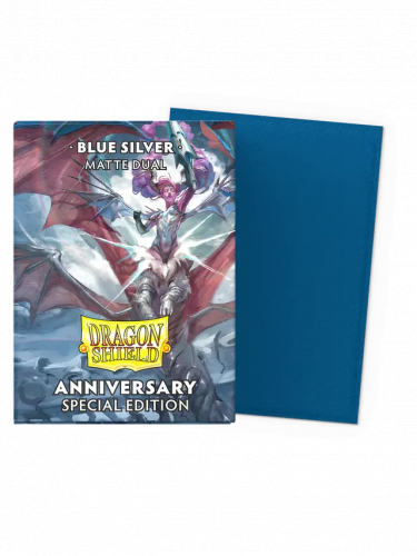 Ochranné obaly na karty Dragon Shield - Dual Sleeves Matte Blue Silver (25th Special Edition) (100 ks)