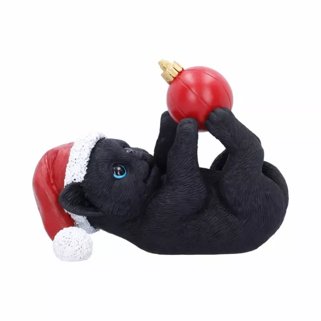 Vánoční ozdoba Jingle Paws - Cat in Santa Hat Playing With Bauble (Nemesis Now)