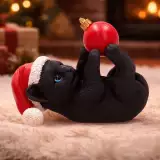 Vánoční ozdoba Jingle Paws - Cat in Santa Hat Playing With Bauble (Nemesis Now)