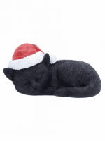 Vánoční ozdoba Jingle Paws - Sleeping Black Cat in Santa Hat (Nemesis Now)