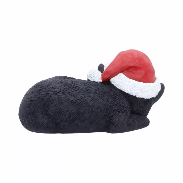 Vánoční ozdoba Jingle Paws - Sleeping Black Cat in Santa Hat (Nemesis Now) - Vánoční ozdoby