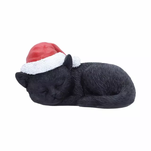 Vánoční ozdoba Jingle Paws - Sleeping Black Cat in Santa Hat (Nemesis Now) - Nemesis Now 