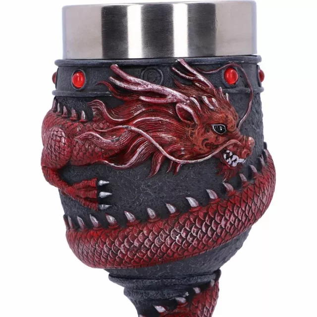 Pohár Dragon Coil Goblet Red (Nemesis Now)