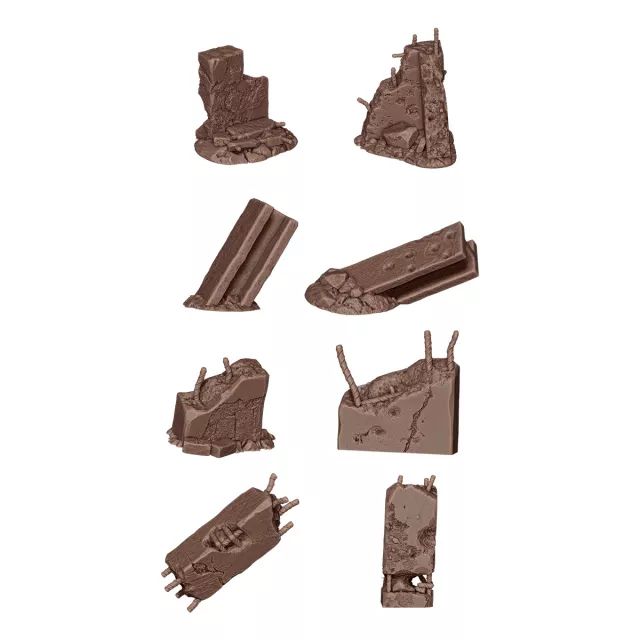 Modelářský doplněk AK Basing Bits - Concrete Ruins - AK-Interactive