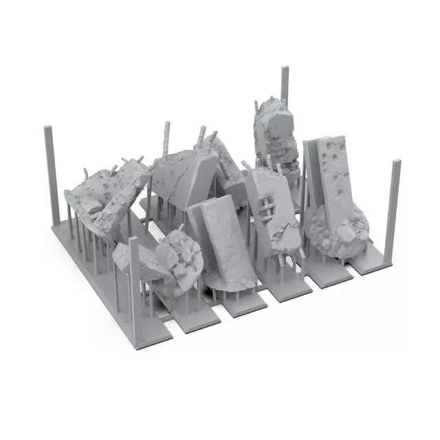 Modelářský doplněk AK Basing Bits - Concrete Ruins - Desková hra