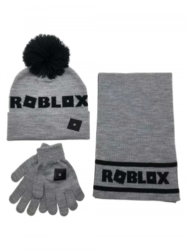 Čepice s rukavicemi a šálou dětské Roblox - Logo