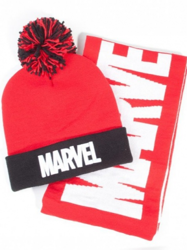 Čepice se šálou Marvel - Logo