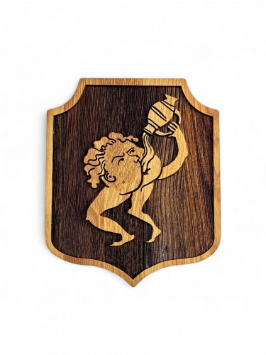 Replika Kingdom Come: Deliverance II - Dřevěný štít na stěnu Bezedná Díra (malý)