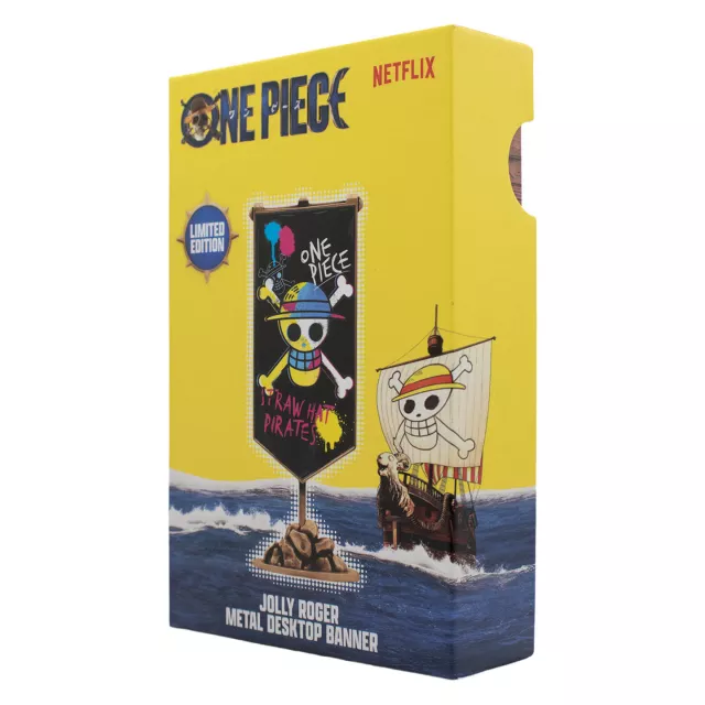 Sběratelská stolní vlajka One Piece - Straw Hat Pirates Limited Edition - plaketka