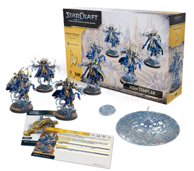 Figurková hra StarCraft - Tabletop Miniature Game - Protoss - High Templar (4 figurky) - Fantasy